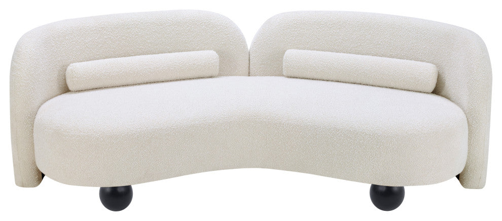 Daphne Upholstered Chair/Loveseat/Sofa, Cream, Boucle Fabric, Sofa