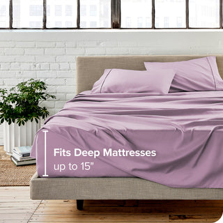 Bare Home 1800 Microfiber Sheet Set, Lavender, King