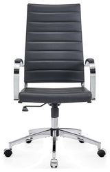 LUXMOD High Back Adjustable Swivel Computer Chair, Black
