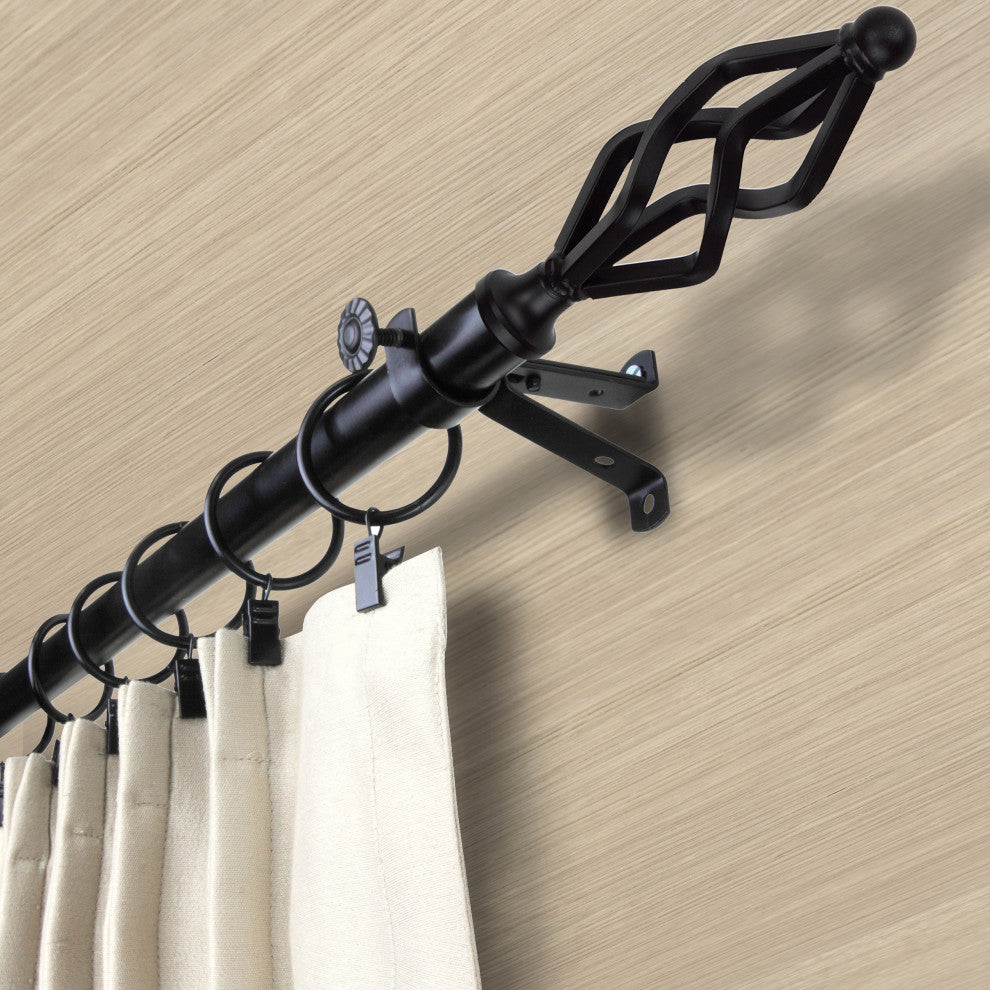 Vinci 13/16 inch dia. Curtain Rod, Black, 66-120"