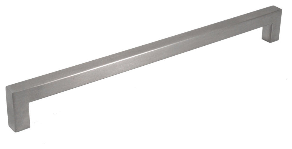 Constructor Lots Square Bar Cabinet Handle, Brushed Nickel Stainless, 12mm, 10"