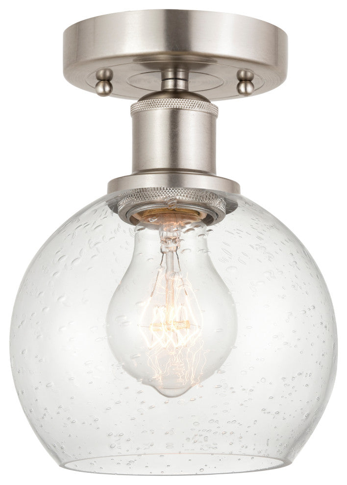Innovations 616-1F-SN-G124-6 1 Light Semi-Flush Mount, Brushed Satin Nickel