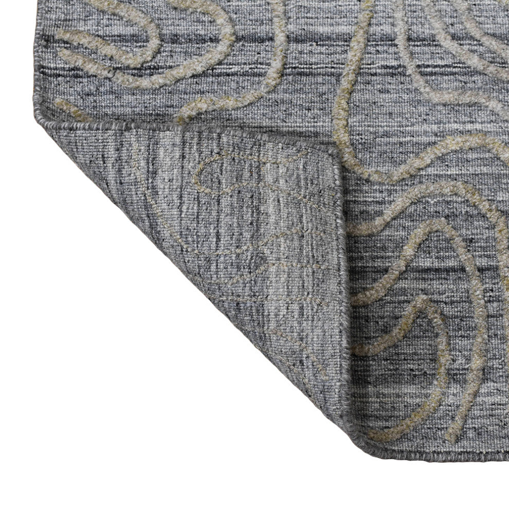 HAND WOVEN FLAT WEAVE KILIM POLYESTER AREA RUGS -Rectangle,Silver,Abstract, [Rectangle] 9'x12'