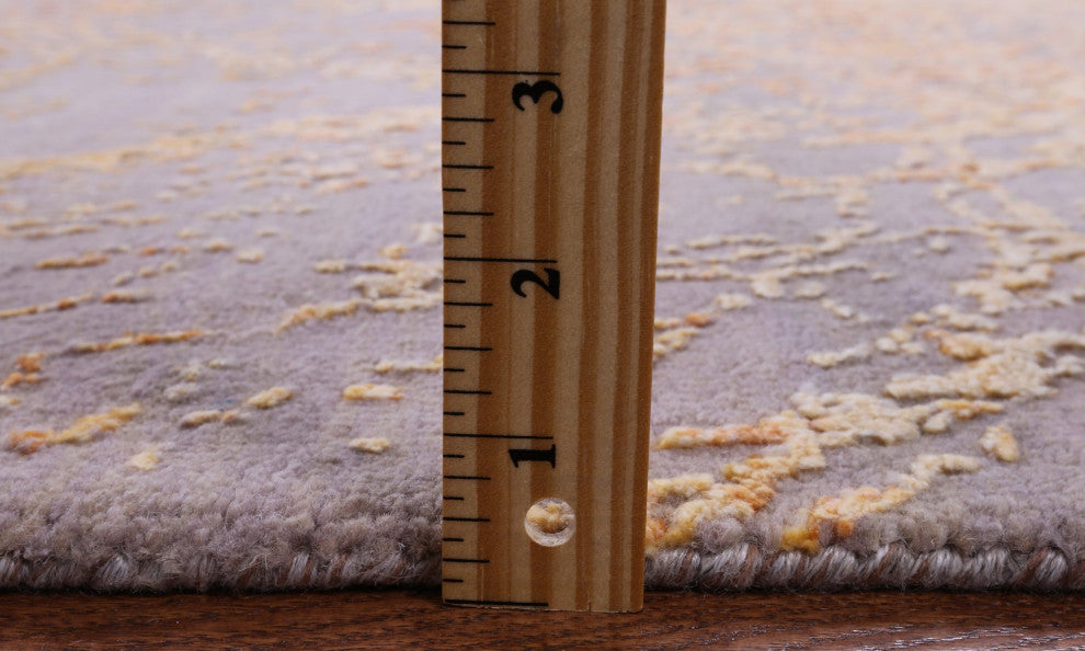 5' 7" X 8' 3" Modern Handmade Wool and Silk Rug Q7140