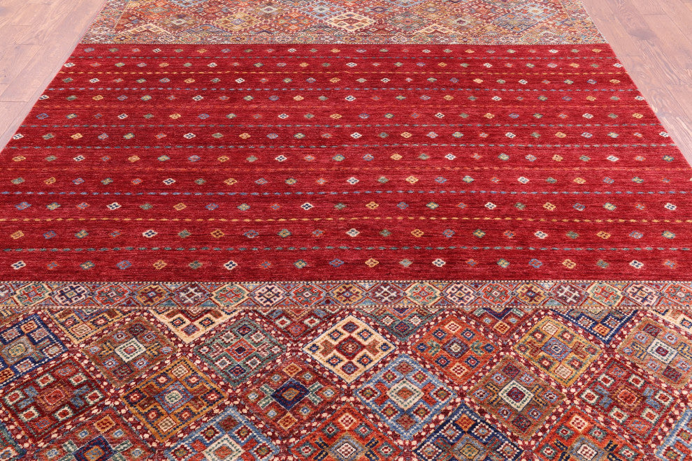 8' 3" X 11' 4" Khorjin Super Kazak Handmade Rug Q10747
