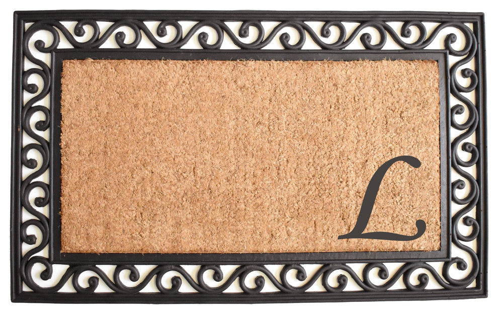 Versailles Monogram Doormat, 18"x30", L