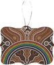 Rainbow Dot Painting Design Rectangle Christmas Tree Ornament