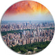 New York Beautiful Manhattan Skyline, Round Metal Wall Art, 36"