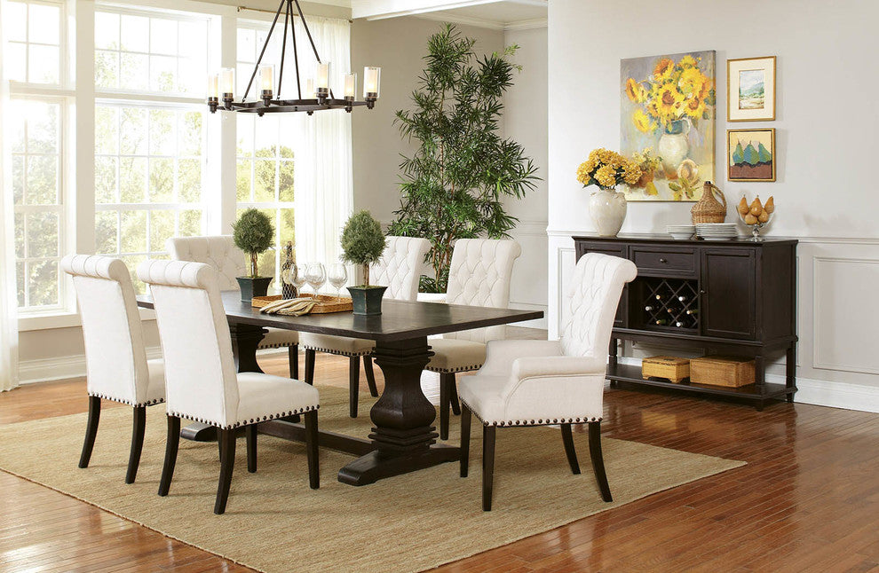 Coaster Parkins Double Pedestal Dining Table, Rustic Espresso 107411