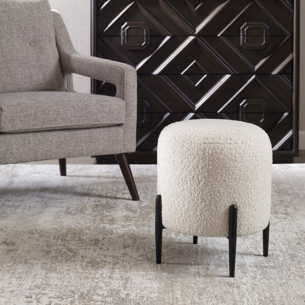 Uttermost Arles White Shearling ottoman
