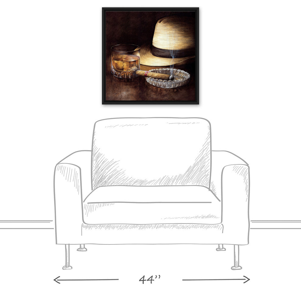 Man Stuff 20x20 Black Floating Framed Canvas