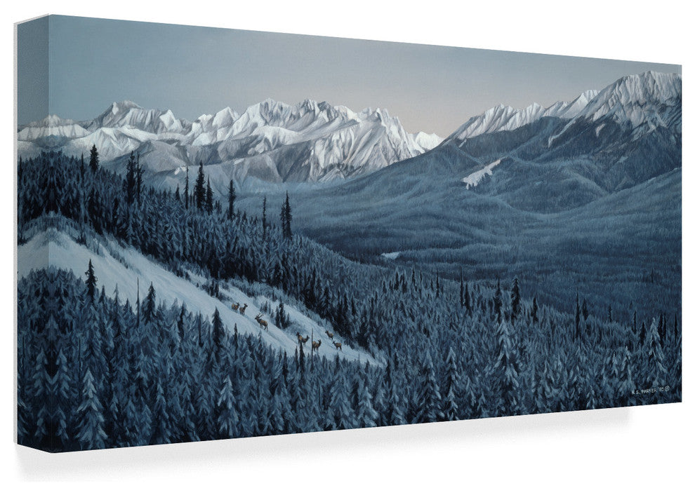 Ron Parker 'Winter Valley Elk' Canvas Art, 47"x24"