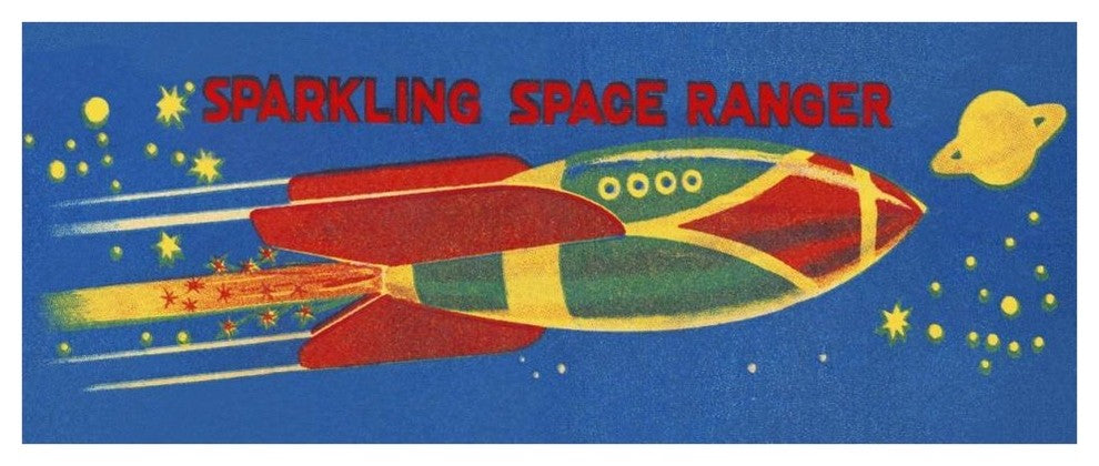 "Sparkling Space Ranger" Digital Paper Print by Retrorocket, 42"x18"