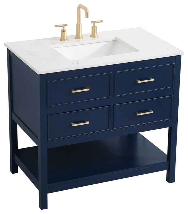 Home Living 36" Single Bathroom Vanity, Blue