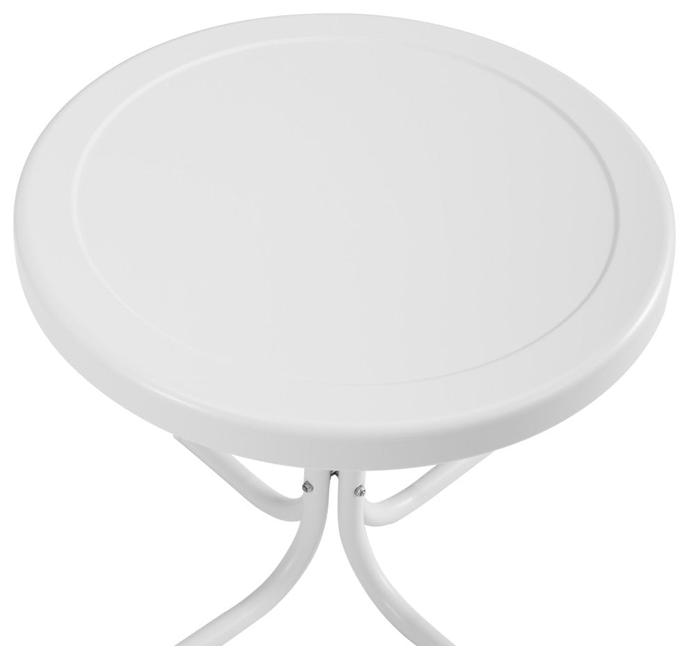 Retro Metal Side Table, Alabaster White