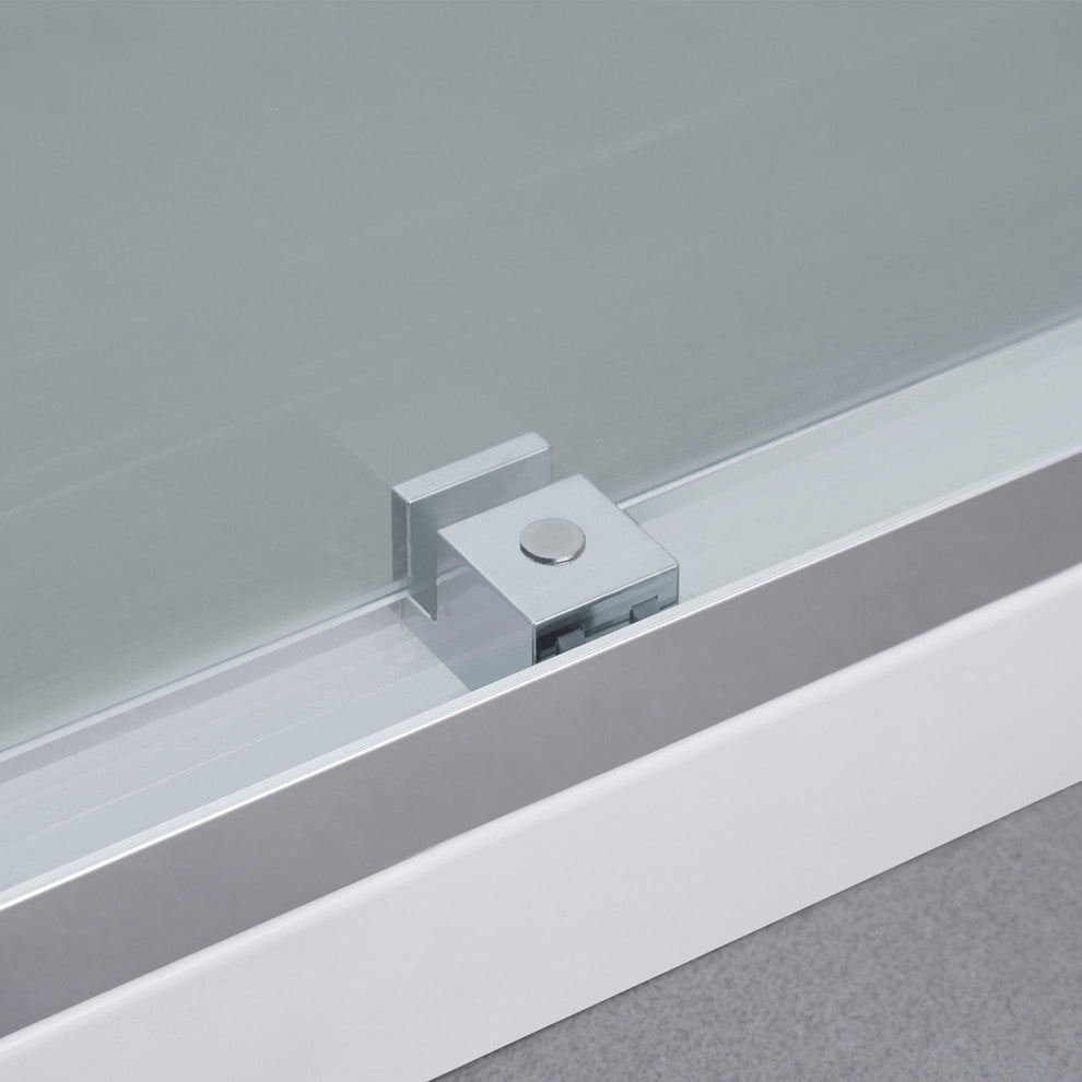 Spezia 60" W x 76" H Sliding Frameless Shower Enclosure, Polished Chrome, 60" W X 76" H