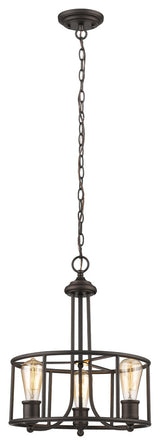 ELISSA Transitional 3 Light Rubbed Bronze Ceiling Pendant 15inches Wide