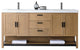 WINCHESTER Freestanding Modern Bathroom Vanity, Pecan Oak, 72", White Countertop
