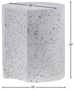 Dimple Terrazzo Pattern Iron End Table, White, 1-Piece: 18"Wx18"Dx20"H