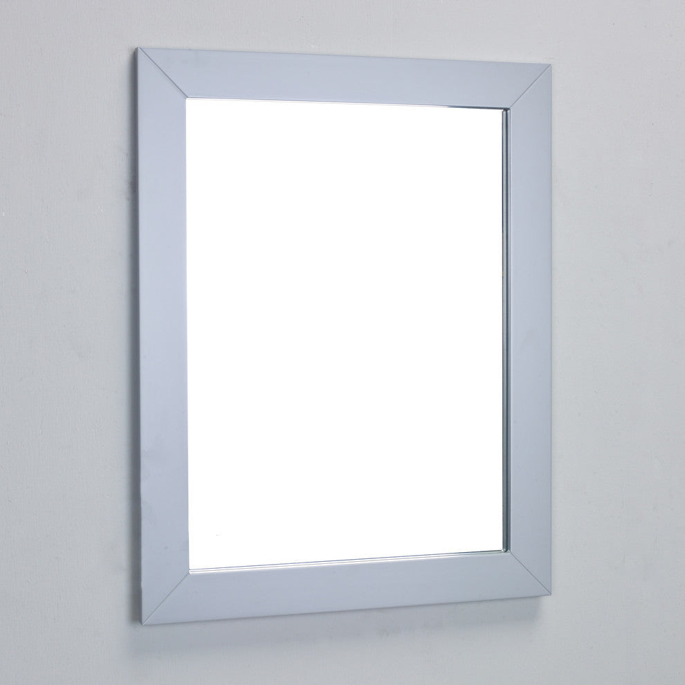 Eviva New York Bathroom Vanity Mirror Full Frame Gray 24X31 Wall Mount