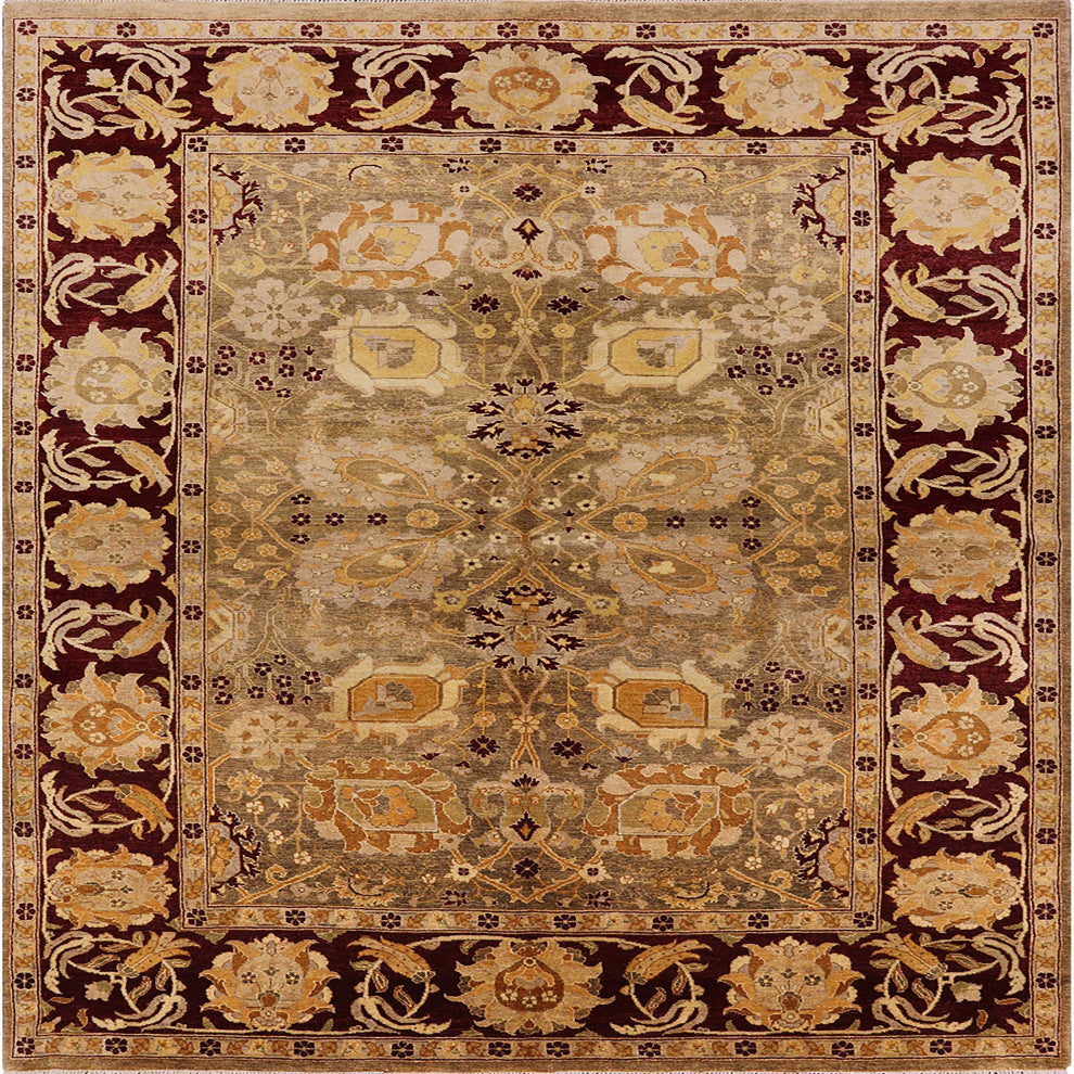 Ahgly Company Indoor Square Mid-Century Modern Area Rugs, 5' Square