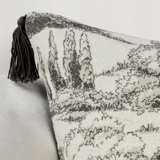 Stonework 22" Cotton Linen Blend Throw Pillow, Gray