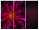 Large Pink Alien Fractal Flower, Floral Triptych Canvas Print, 36x28, 3 Panels