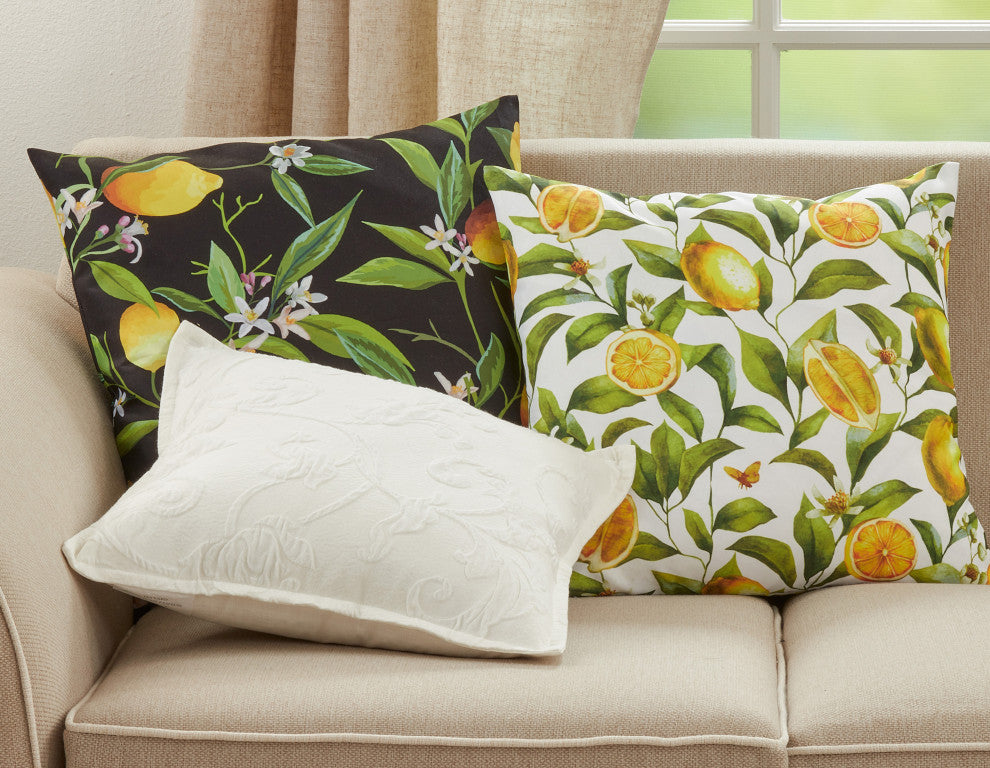 Poly-Filled Lemons Design Outdoor Throw Pillow