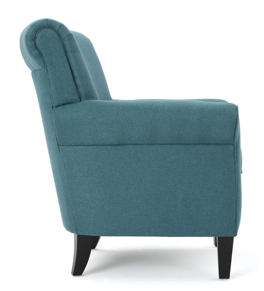 GDF Studio Manon Plush Comfortable Fabric Club Chair, Teal