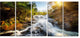Waterfall through the Forest, Landscape Canvas Art Print, 60"x28", 5 Panels