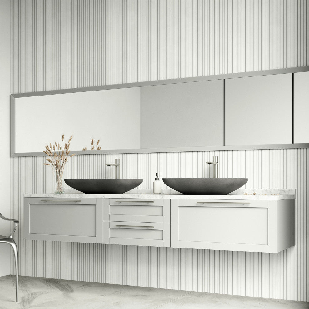 VIGO Lorca 22"L x 15"W x 5"H Concreto Stone Rectangular Bathroom Vessel Sink