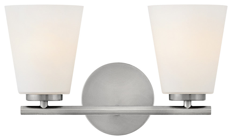 Lark Bri Small Two Light Vanity, Brushed Nickel