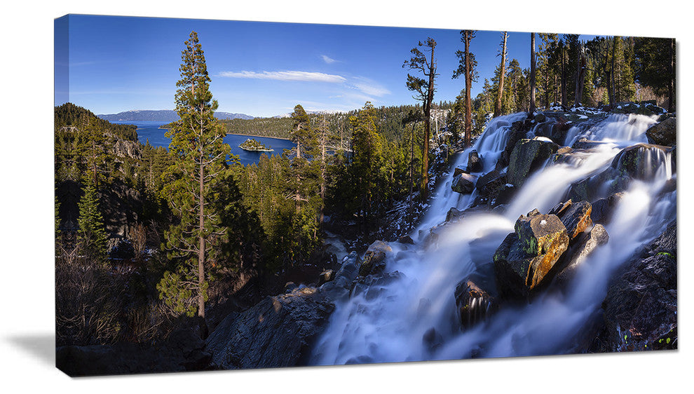 Eagle Falls Emerald Bay Lake Tahoe, Landscape Canvas Art Print, 32"x16"