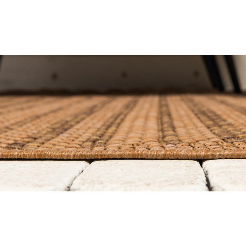 Rug Unique Loom Outdoor Border Light Brown Rectangular 3' 3 x 5' 0