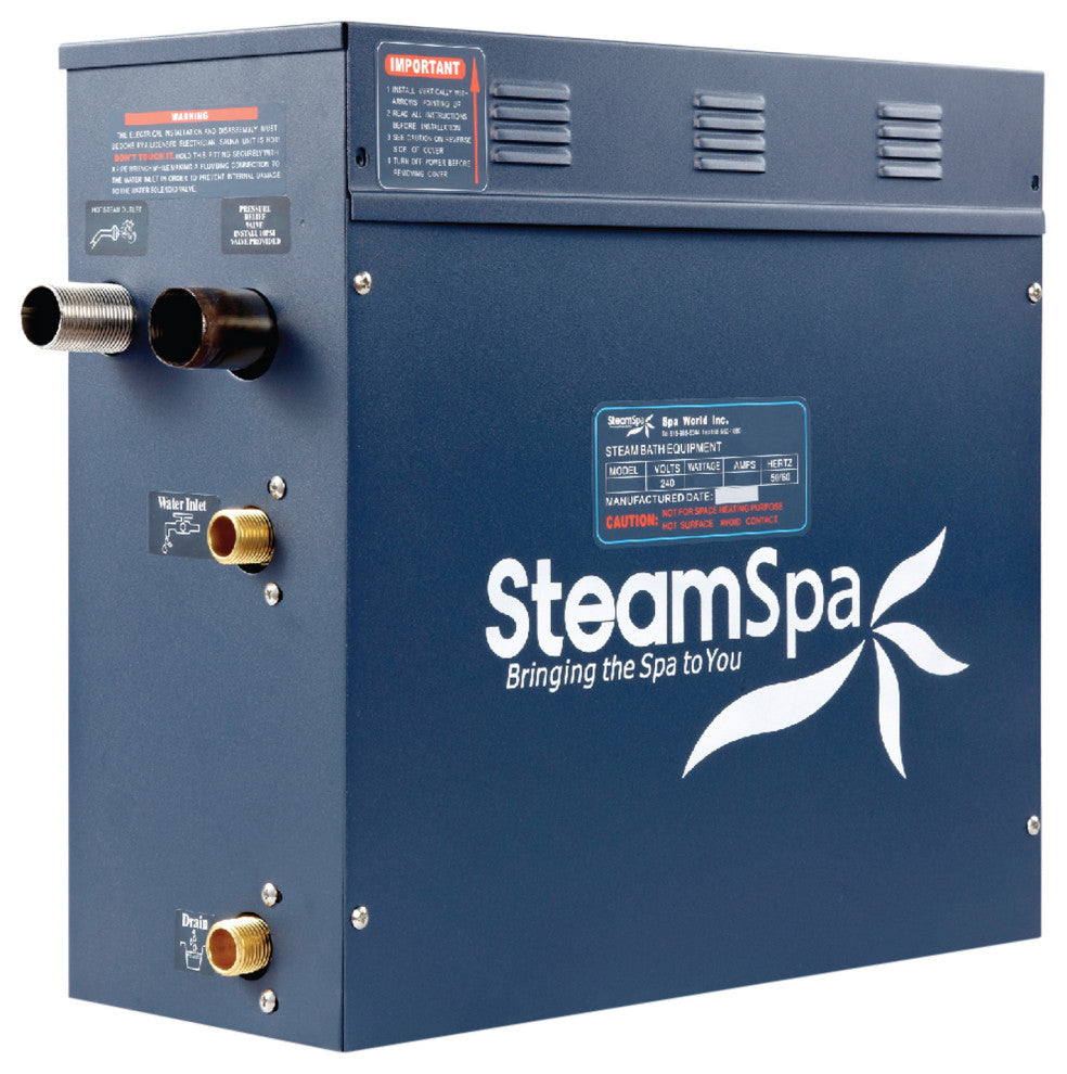 SteamSpa RYT1200 Royal 12 KW QuickStart Steam Bath Generator - Matte Black