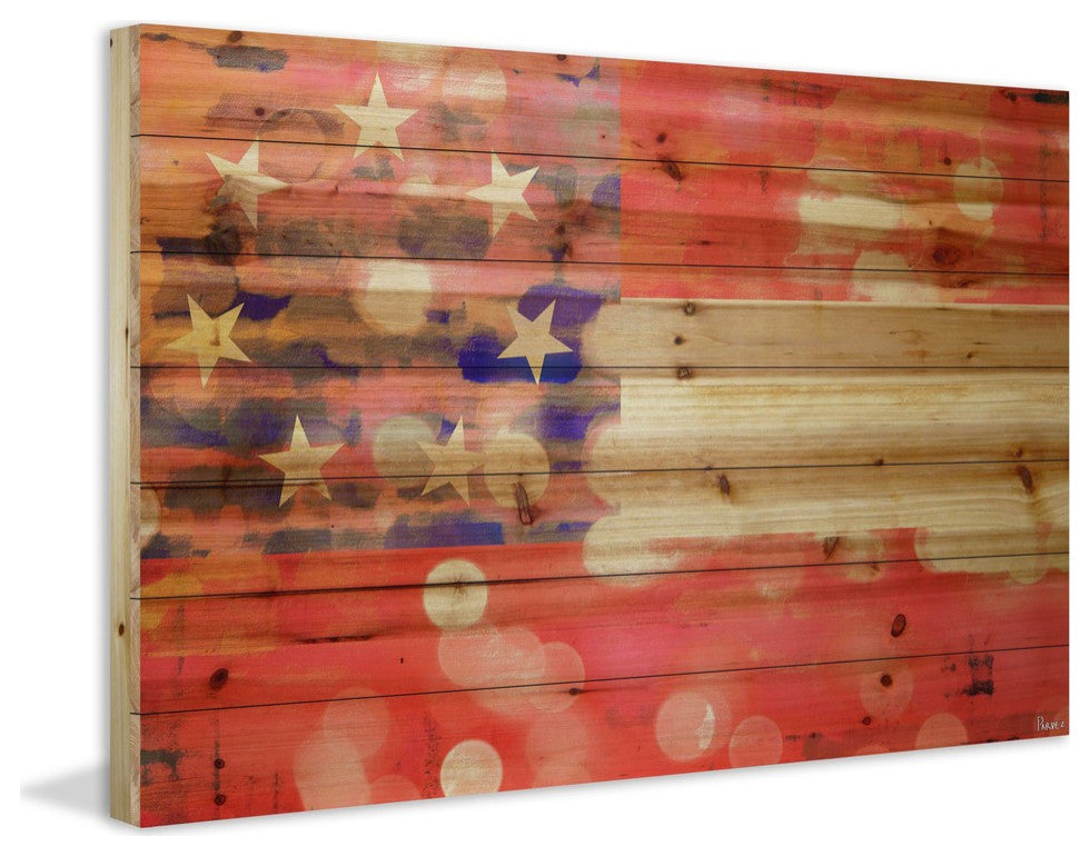 "Southern" Print on Natural Pine Wood, 45"x30"