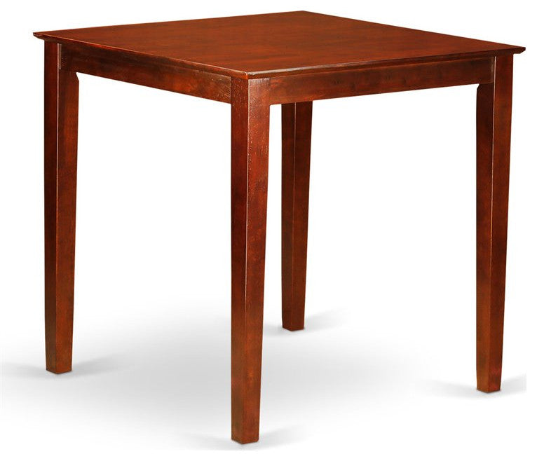 East West Furniture 36" Square Wood Counter Height Table in Dark Brown