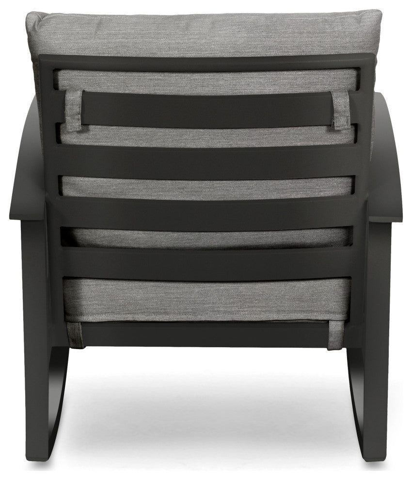 Stanford Cushion Rocking Lounge Chair, Textured Pewter