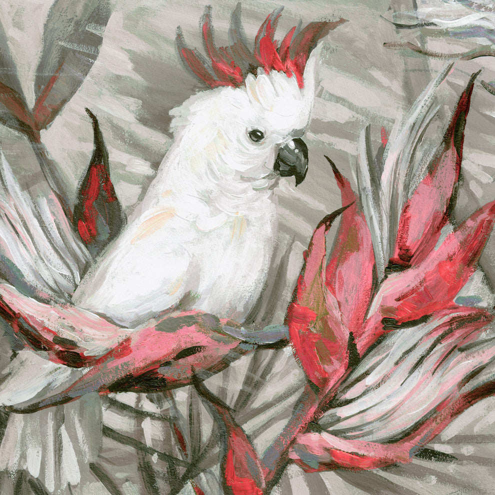 "White Cockatoo III" Painting Print on Wrapped Canvas, 40"x40"