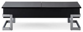 Bowery Hill Lift Top Coffee Table in Black and Chrome