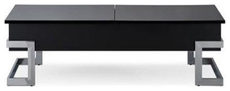 Bowery Hill Lift Top Coffee Table in Black and Chrome