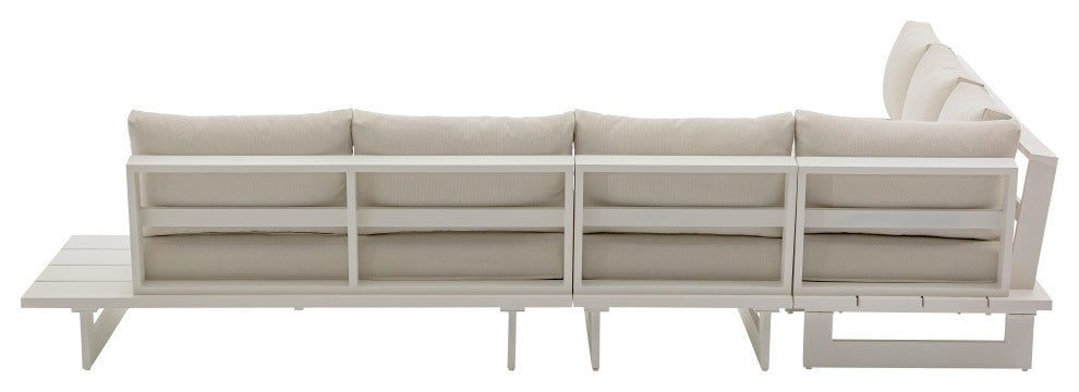 Maldives Cream Water Resistant Fabric Outdoor Patio Modular Sectional