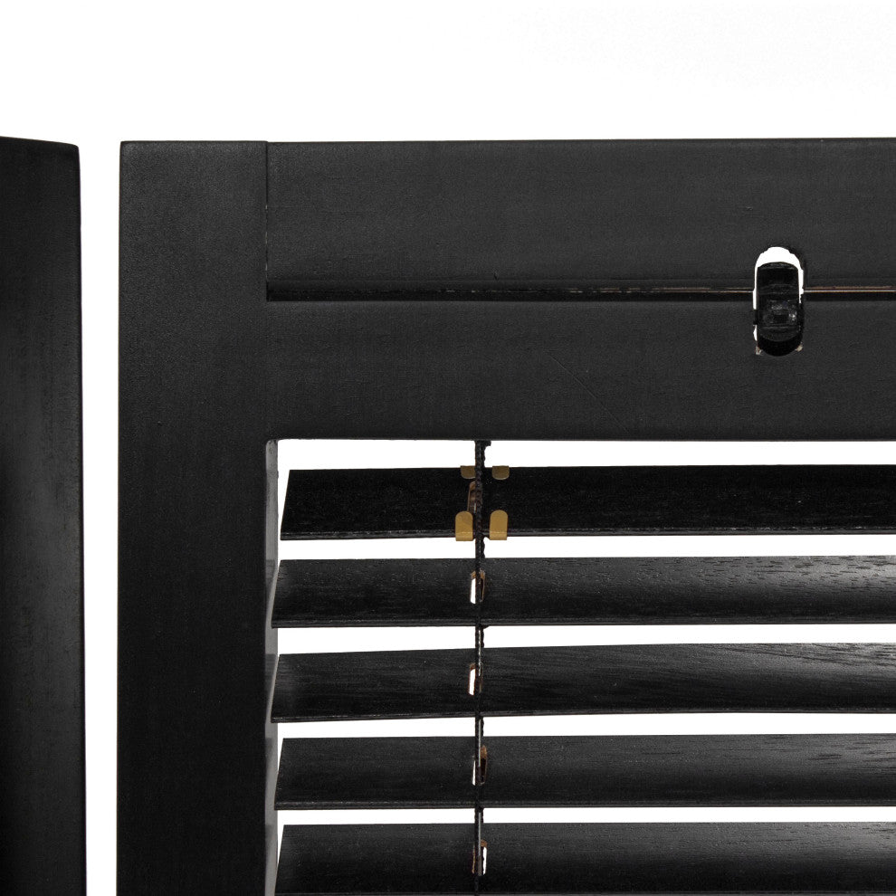 6' Tall Adjustable Shutter Room, Black, 4 Panel
