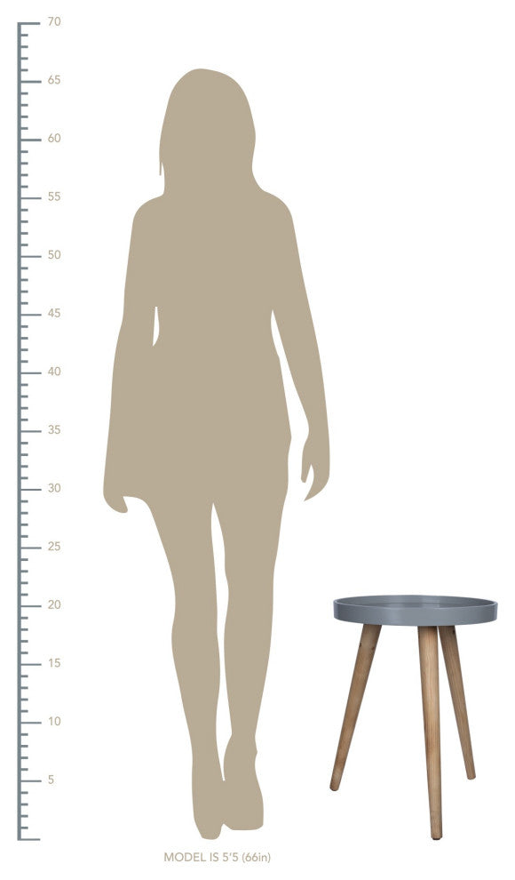 Gray Tray Top Modern End Table