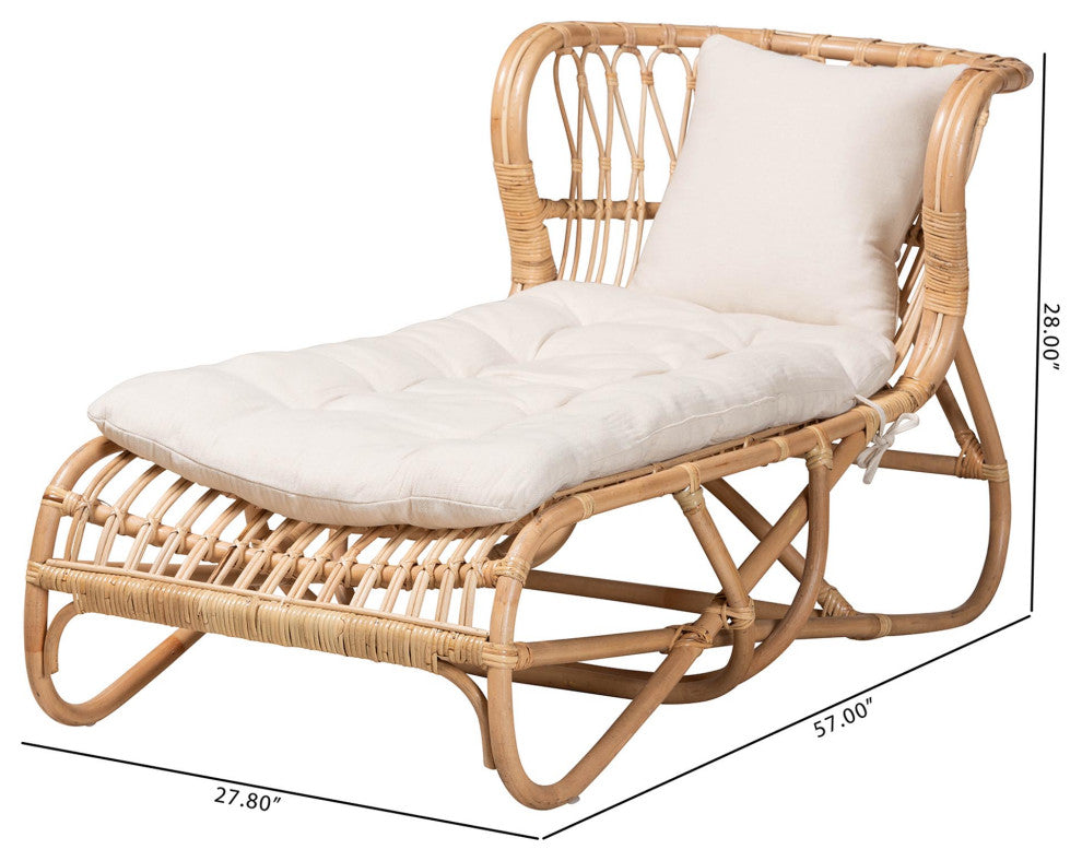 Anita Natural Brown Rattan Chaise