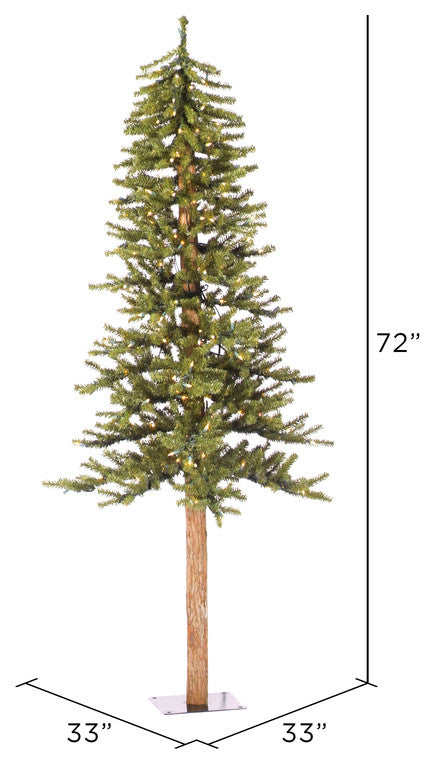 Vickerman Natural Artificial Alpine Tree, 6', Clear Lights