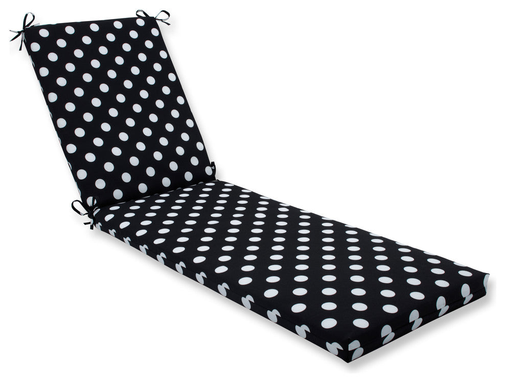 Polka Dot Black Oversized Chaise Cushion