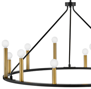 Lark 83159 Lazlo 12 Light 38"W Ring Chandelier - Black