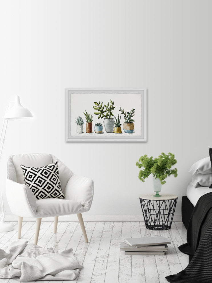 "Ornamental Succulents" Framed Painting Print, 12x8