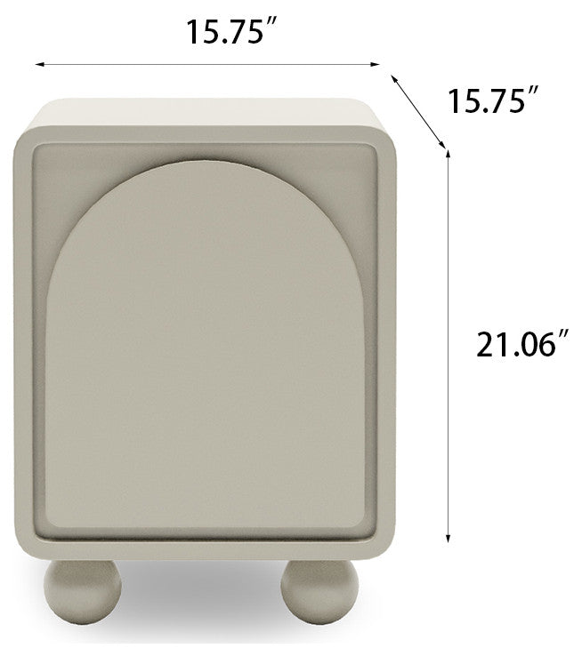 Modern Night Stands with Arched Cabinet Door, Ecological Board